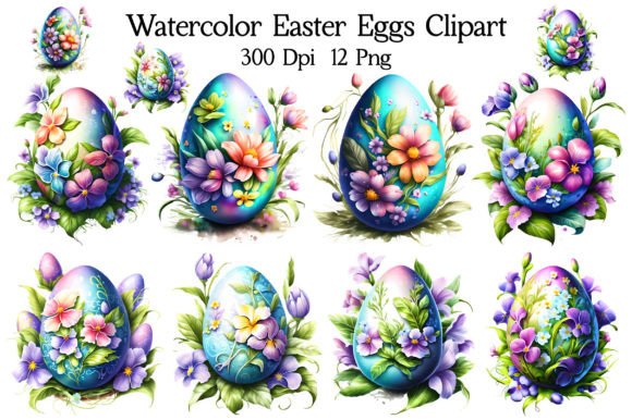 Download Watercolor Easter Eggs Clipart - Premium Resources