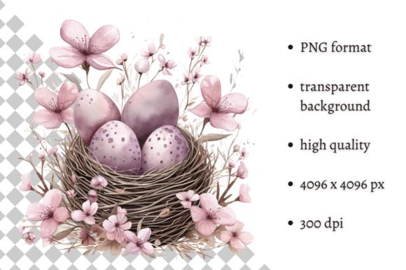 Download Watercolor Lavender Easter Eggs Clipart - Premium Resources